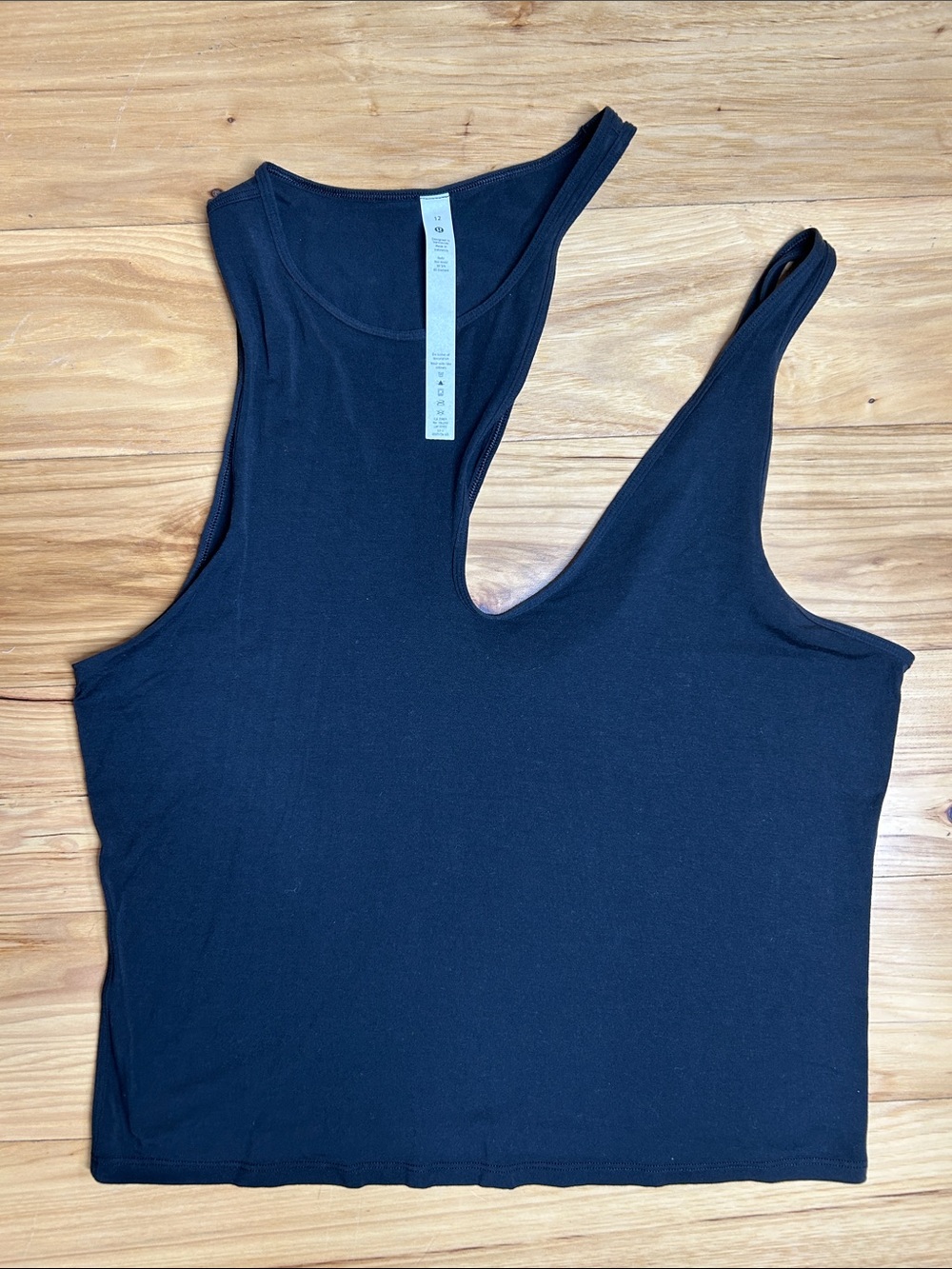 Lululemon Black One-Shoulder Tank Top | Size 12